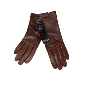 FOWNES BROTHERS Saddle Leather Above the Wrist Cashmere Lined Gloves Size 8‎